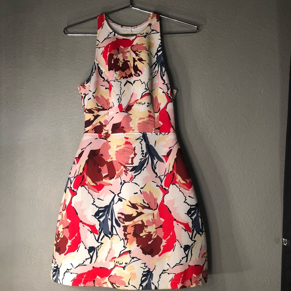 A cute floral print dress perfect for spring!